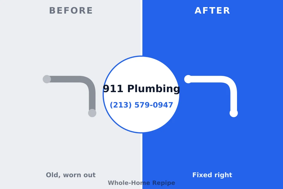 Before and after: plumbing company Nissequogue, NY